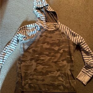 Maurices Camouflage and Striped Hoodie